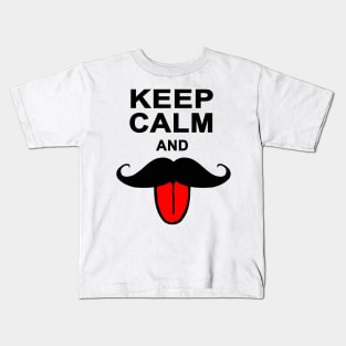 Keep Calm and Mustache Kids T-Shirt